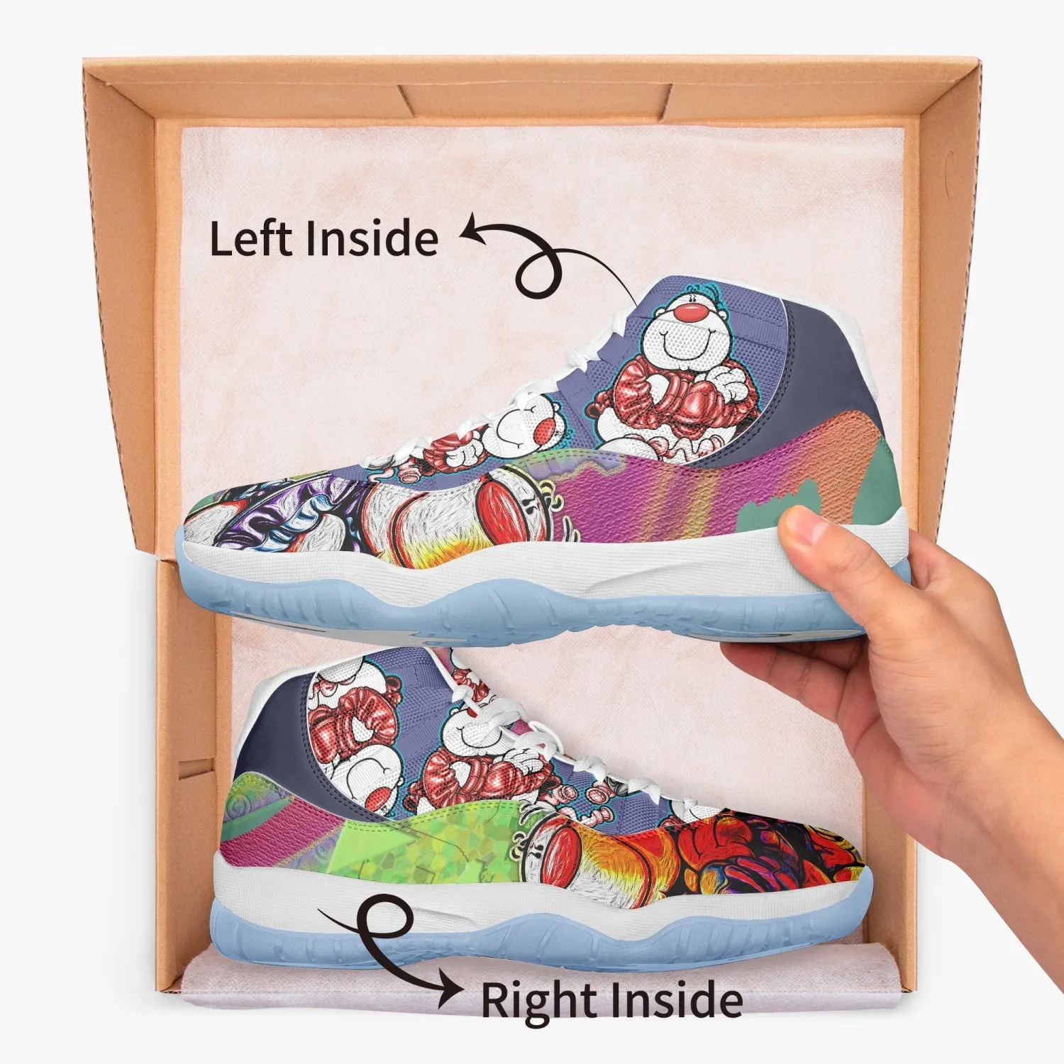 522.  AJ11 CUPY Basketball Sneakers -Blue Sole