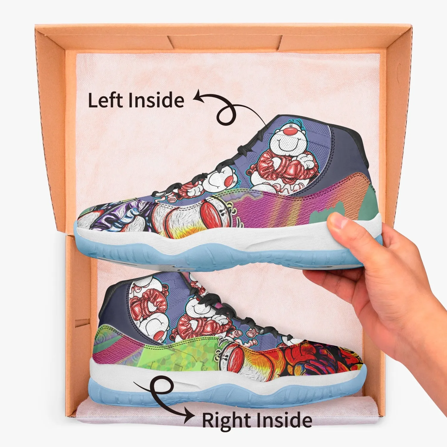 522.  AJ11 CUPY Basketball Sneakers -Blue Sole