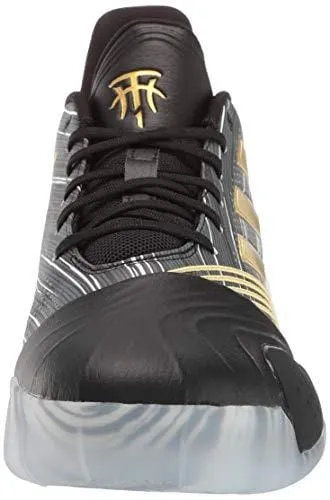 adidas Men's TMAC Millennium Basketball Shoe, Black/Gold Metallic/Dark Heather Solid Grey, 11 M US