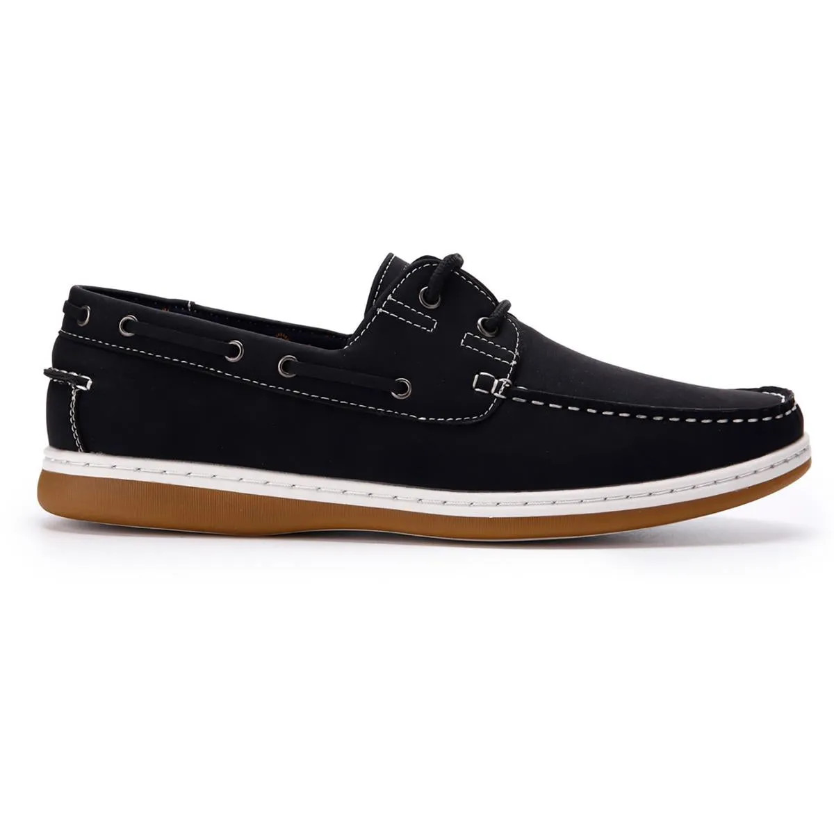 Aston Marc Mens Sail-01 Faux Suede Round Toe Boat Shoes