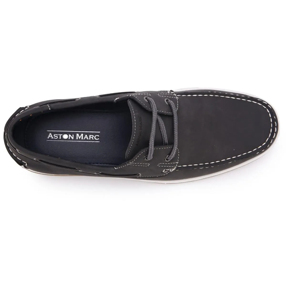 Aston Marc Mens Sail-01 Faux Suede Round Toe Boat Shoes