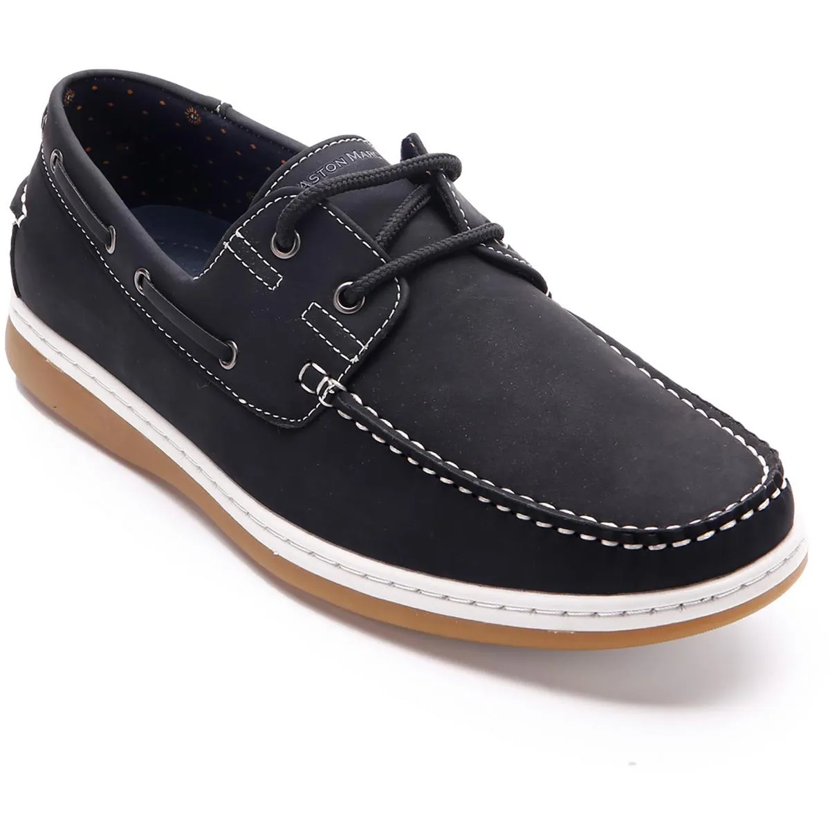 Aston Marc Mens Sail-01 Faux Suede Round Toe Boat Shoes
