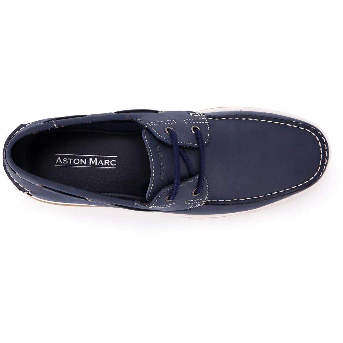 Aston Marc Mens Sail-01 Faux Suede Round Toe Boat Shoes