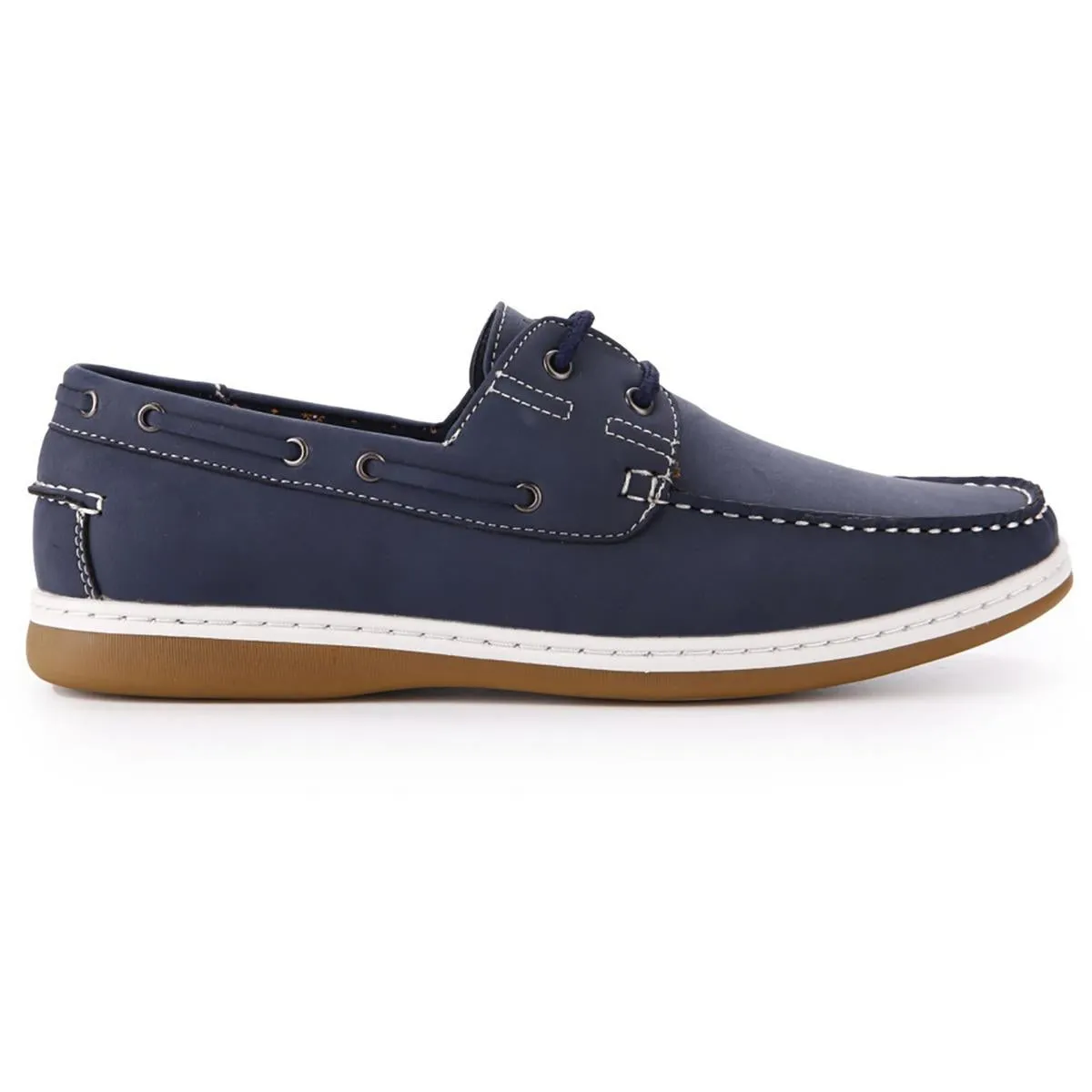 Aston Marc Mens Sail-01 Faux Suede Round Toe Boat Shoes