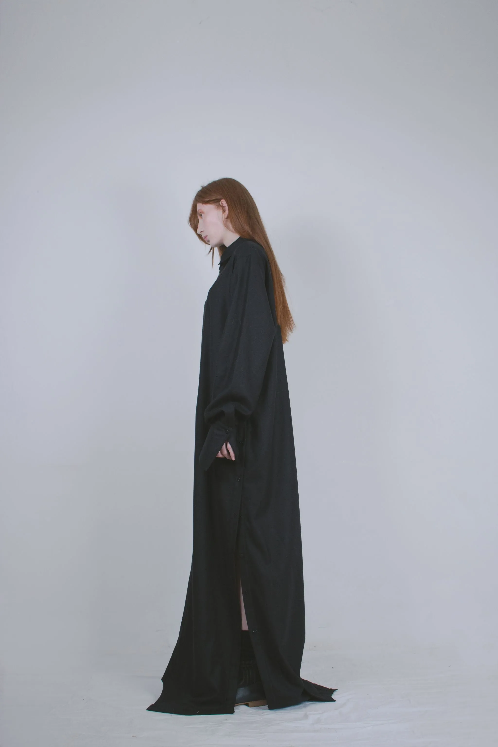 Black Wool Dual Shirt
