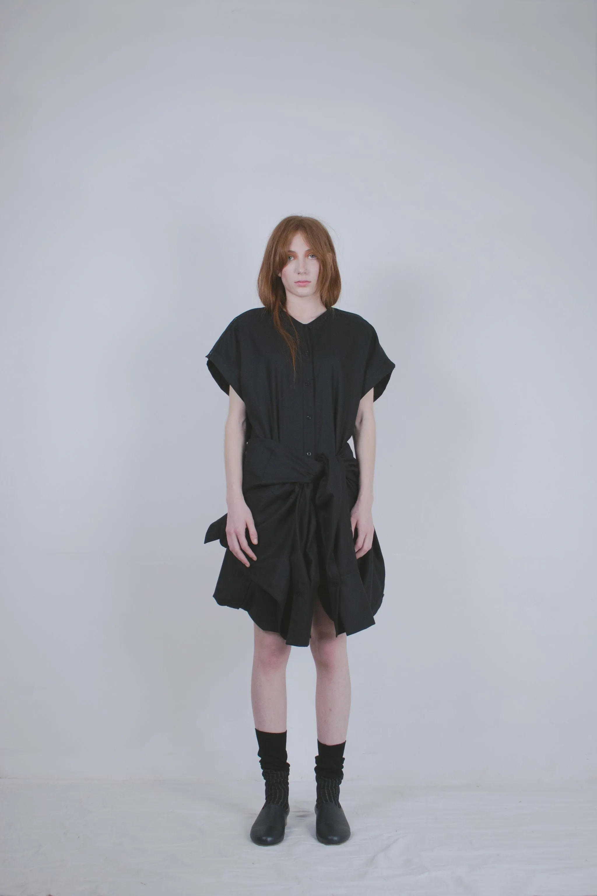 Black Wool Dual Shirt