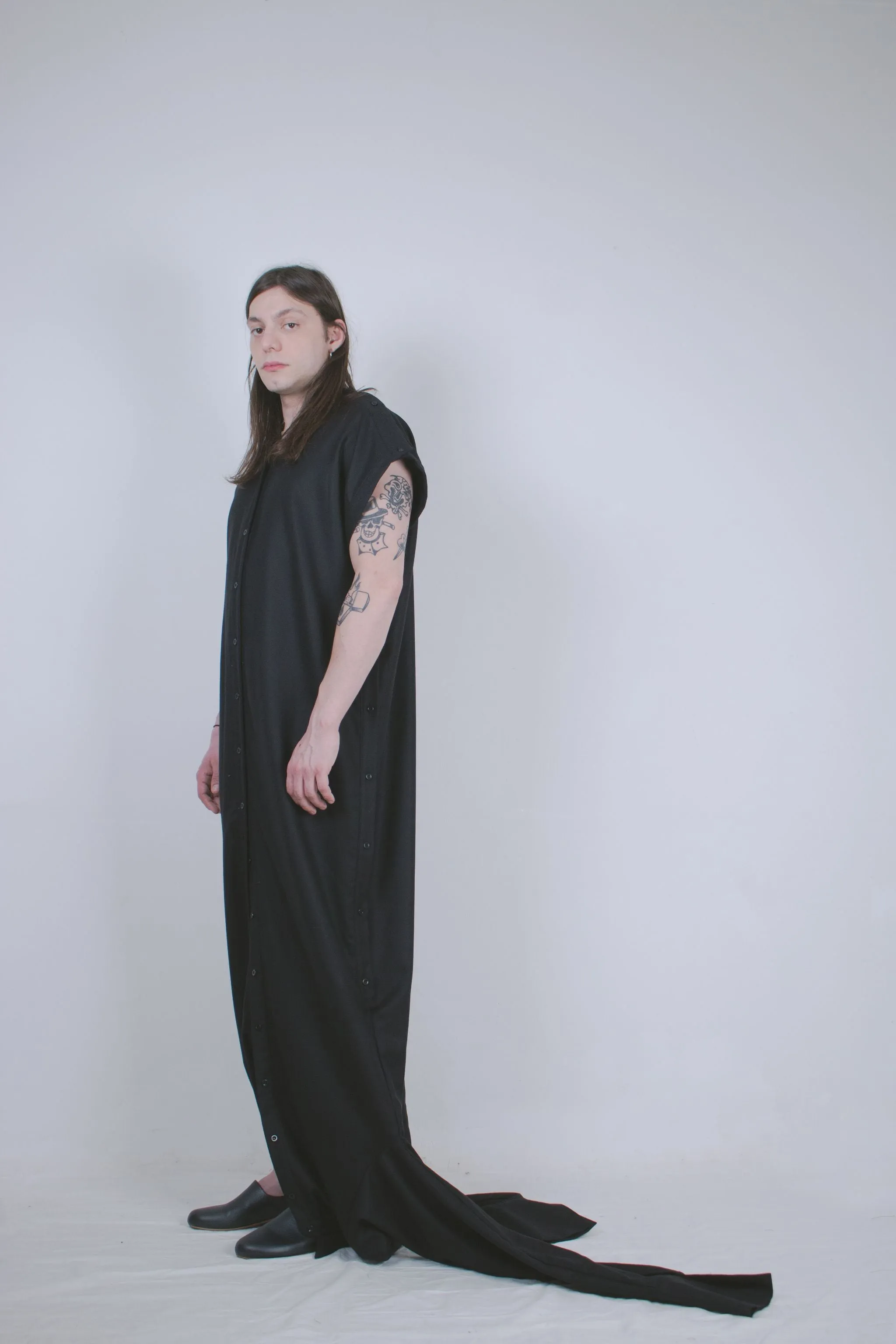 Black Wool Dual Shirt