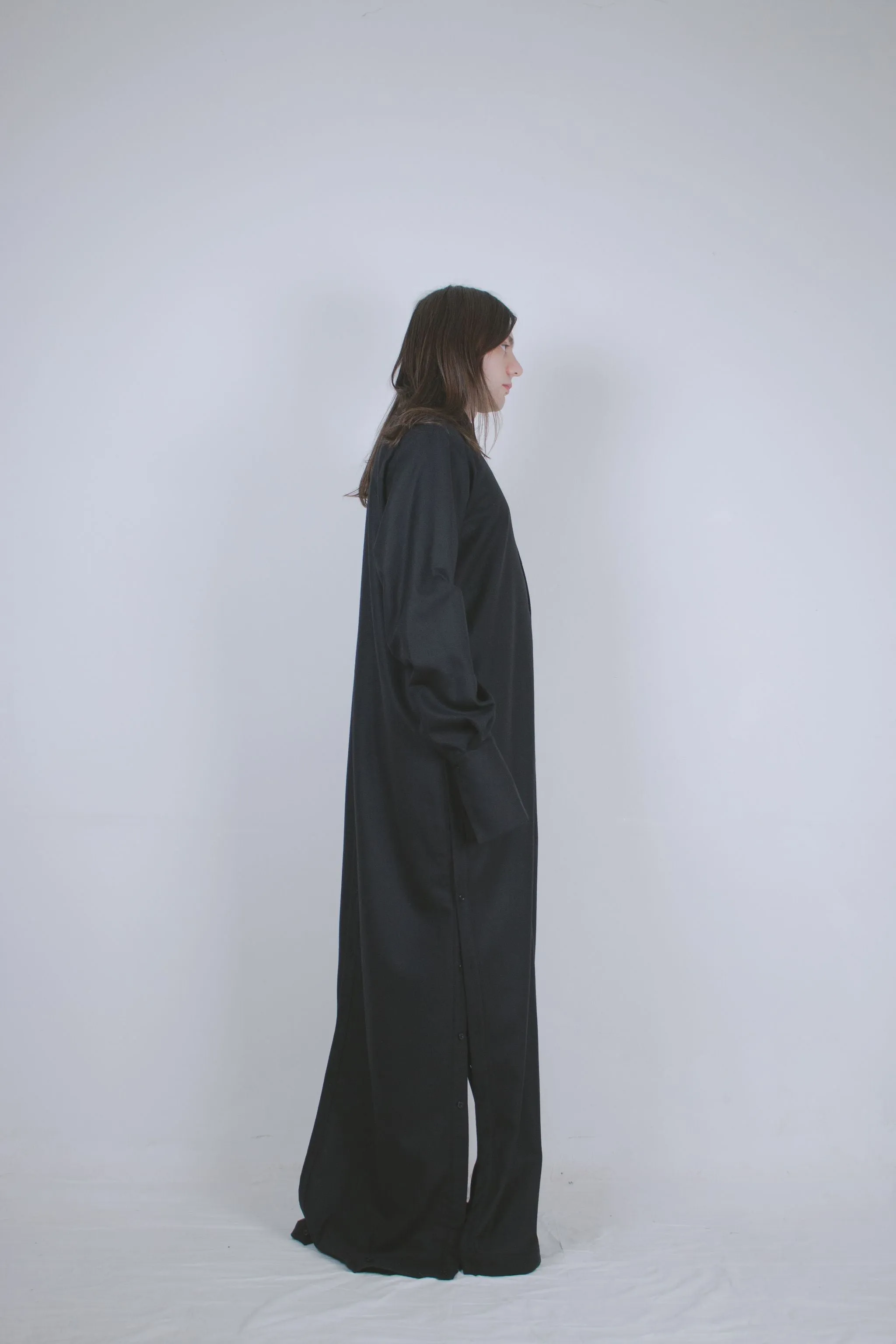 Black Wool Dual Shirt