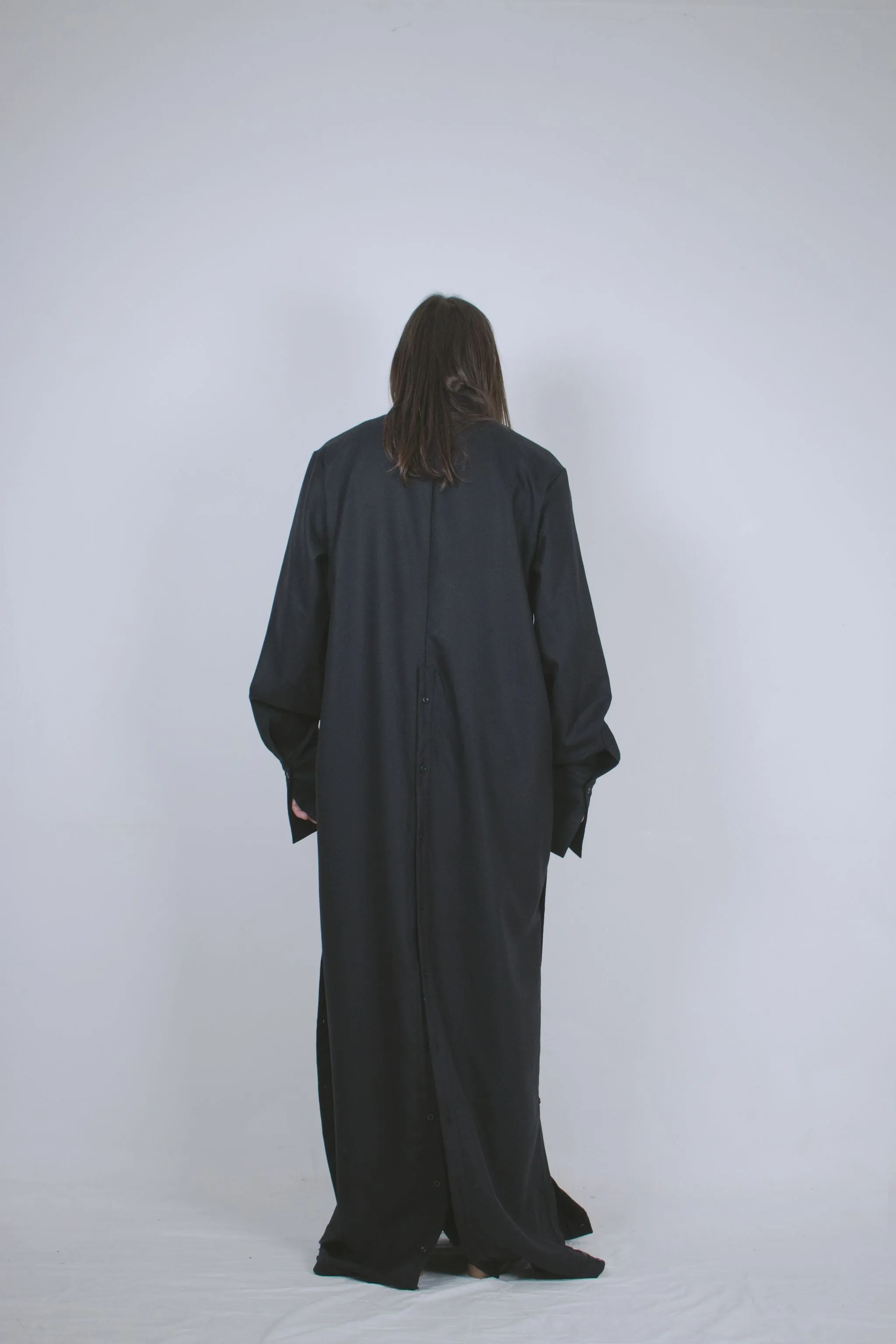 Black Wool Dual Shirt