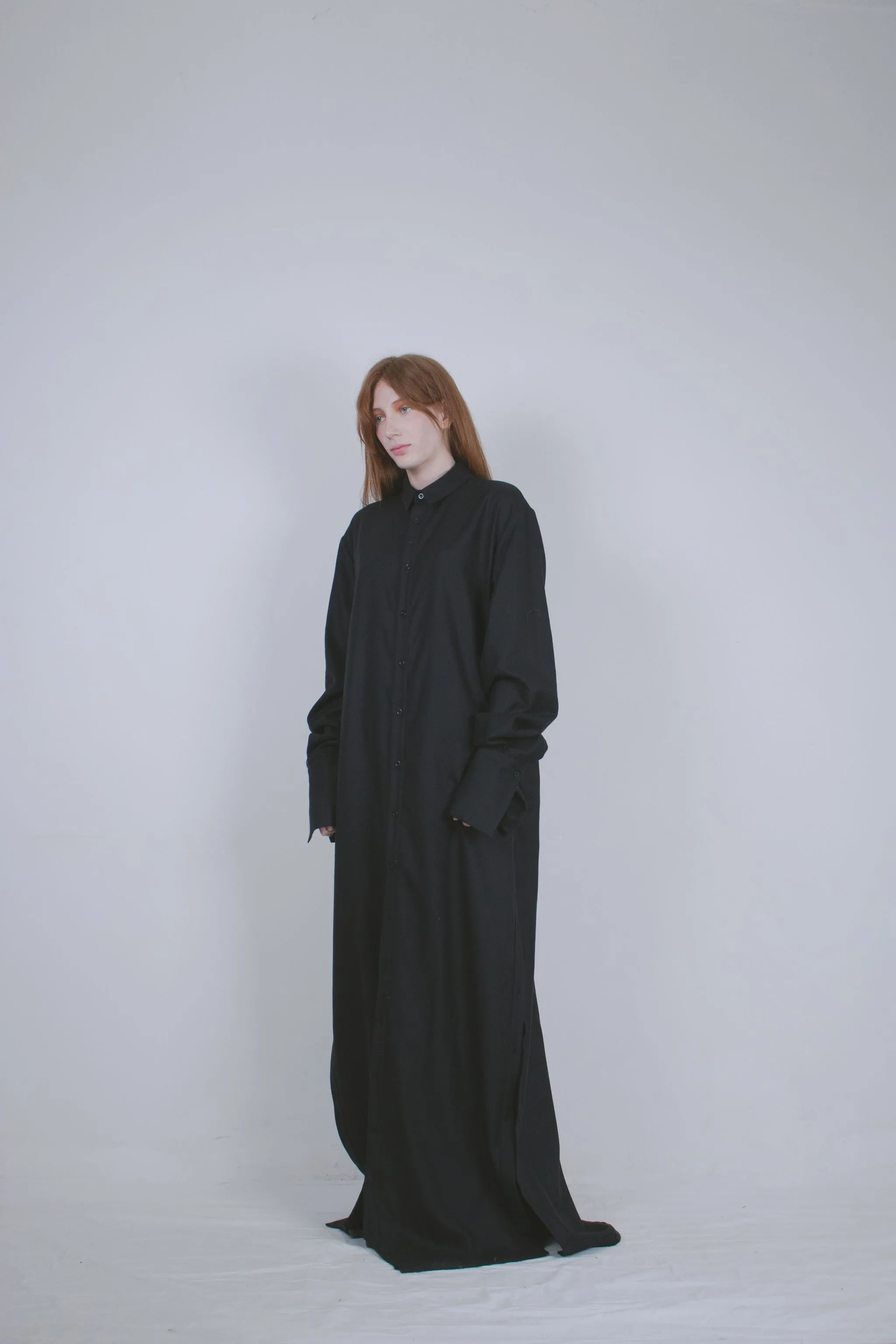 Black Wool Dual Shirt