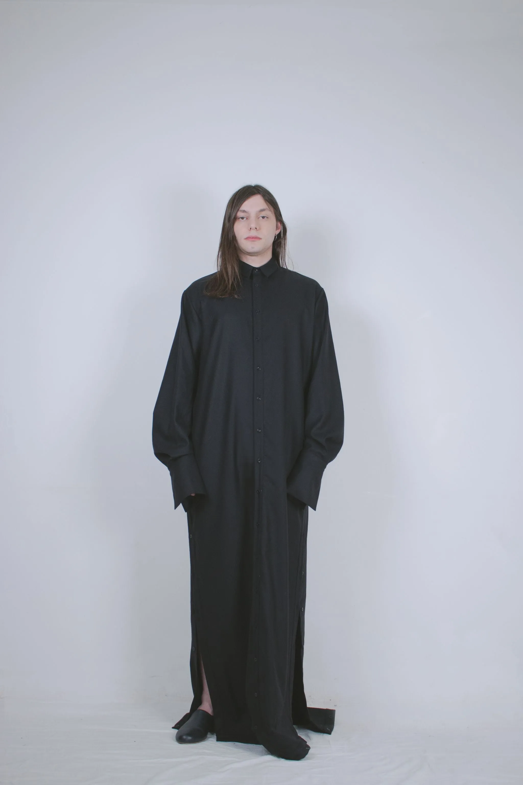 Black Wool Dual Shirt