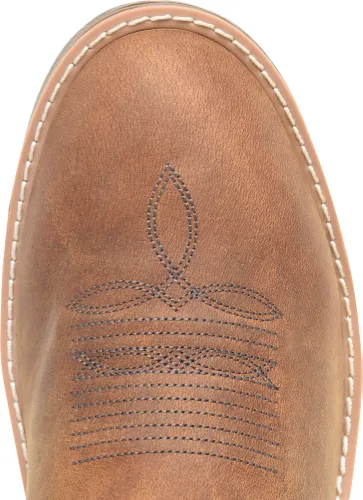 Double H Brown Feudal Round Toe Work Western Boots for Men