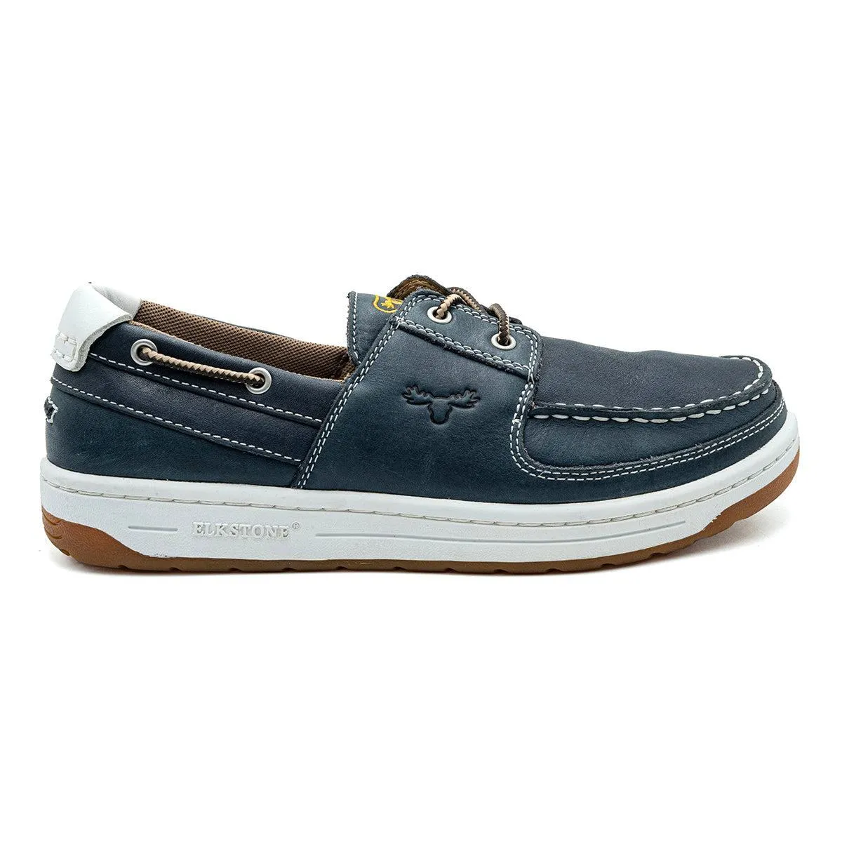 Elkstone Casual Boat Shoes Leather Blue Colour For Men