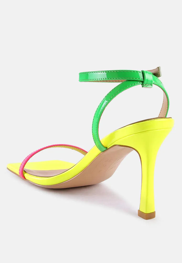 Fantasy Mid Heel Square Toe Sandals