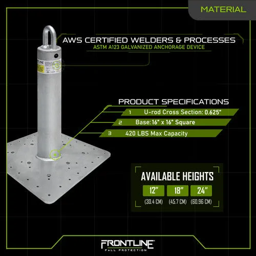 Frontline Commercial Roof Anchor 12"