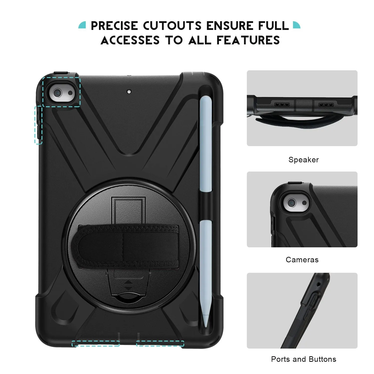 iPad Mini 4th Gen/ 5th Gen Heavy Duty Case with Pencil Holder | ProCase