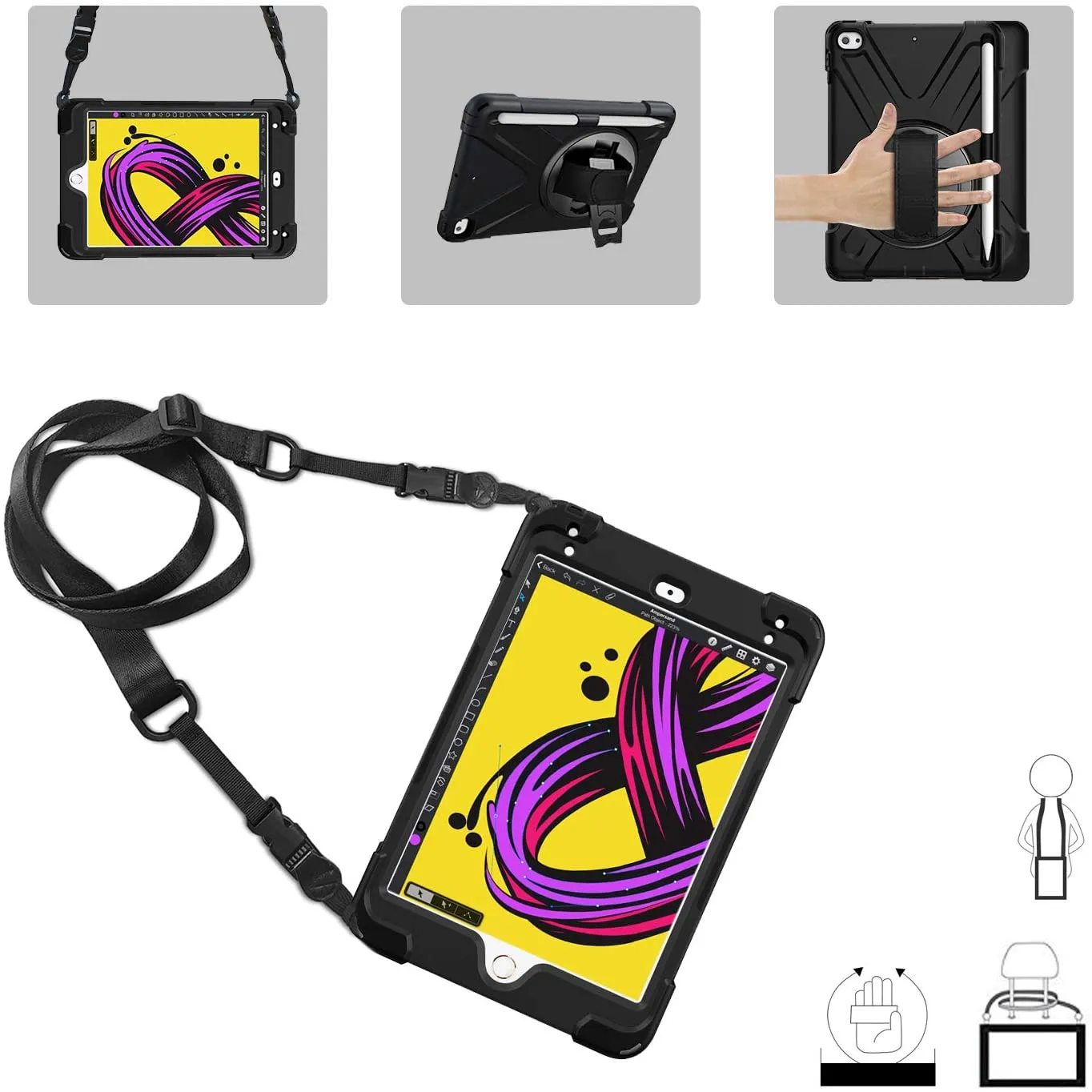 iPad Mini 4th Gen/ 5th Gen Heavy Duty Case with Pencil Holder | ProCase