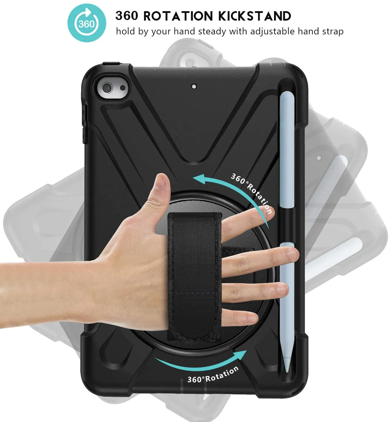 iPad Mini 4th Gen/ 5th Gen Heavy Duty Case with Pencil Holder | ProCase