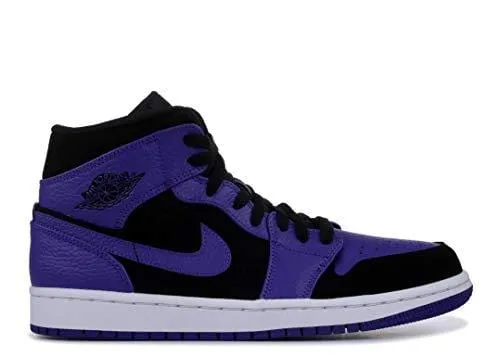 Jordan Air 1 Mid Basketball Shoes (M11/ W12.5, Black/Dark Concord/White)