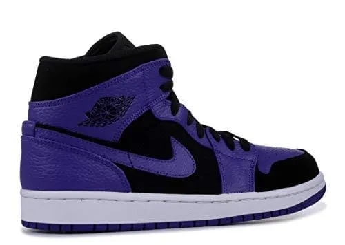 Jordan Air 1 Mid Basketball Shoes (M11/ W12.5, Black/Dark Concord/White)