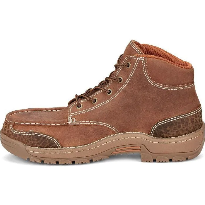 Justin Men's Corbett 5" Alloy Toe WP Western Work Boot -Brown- SE253