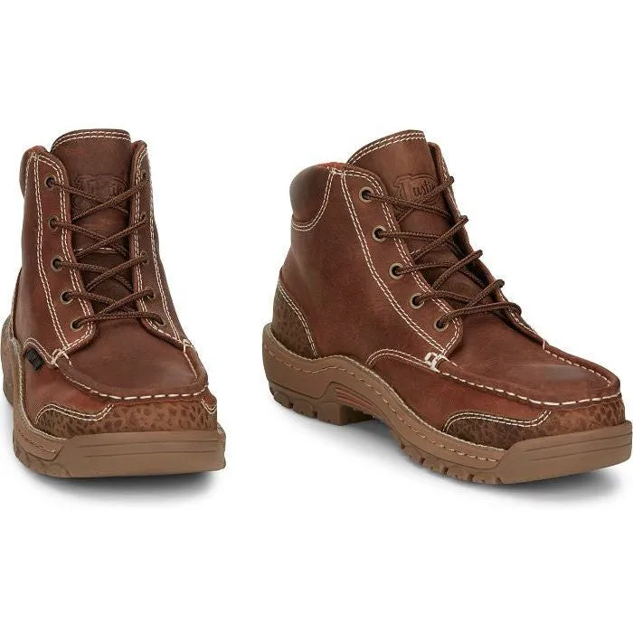 Justin Men's Corbett 5" Alloy Toe WP Western Work Boot -Brown- SE253