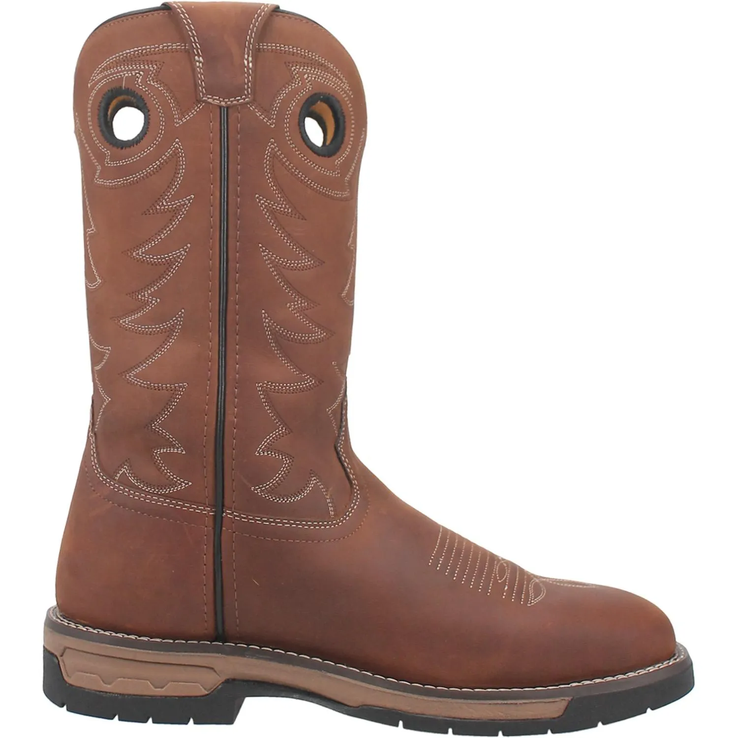 Laredo Brown Decker Broad Square Toe Work Boots for Men