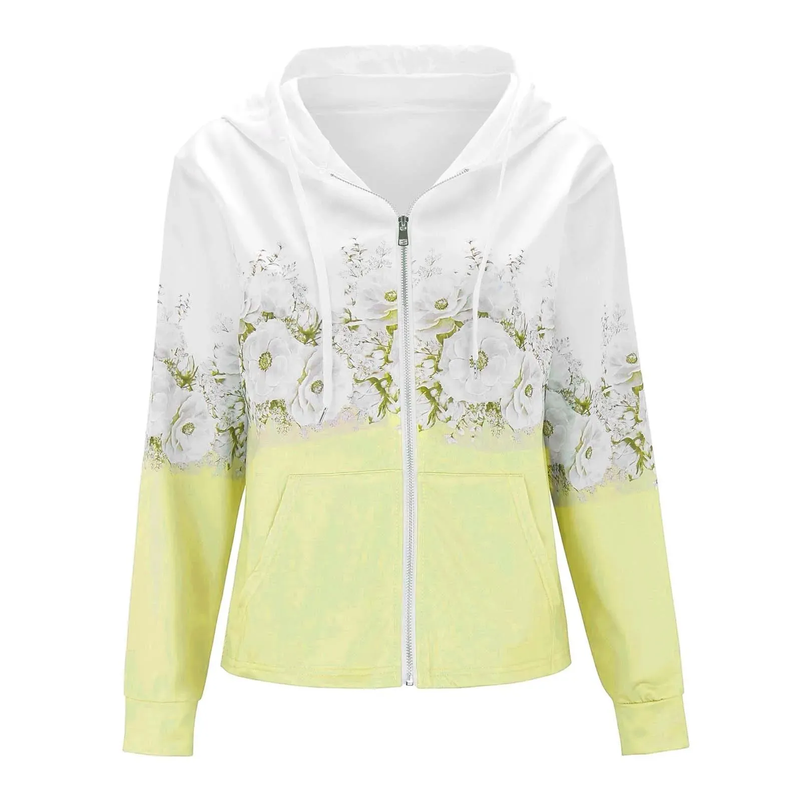 LVSANW Art Floral Printing Zip Up Hoodie Women Zipper Pullover Sweater Autumn Coat Zipper Jacket Women Tops Fashion Long Sleeves Hoodie