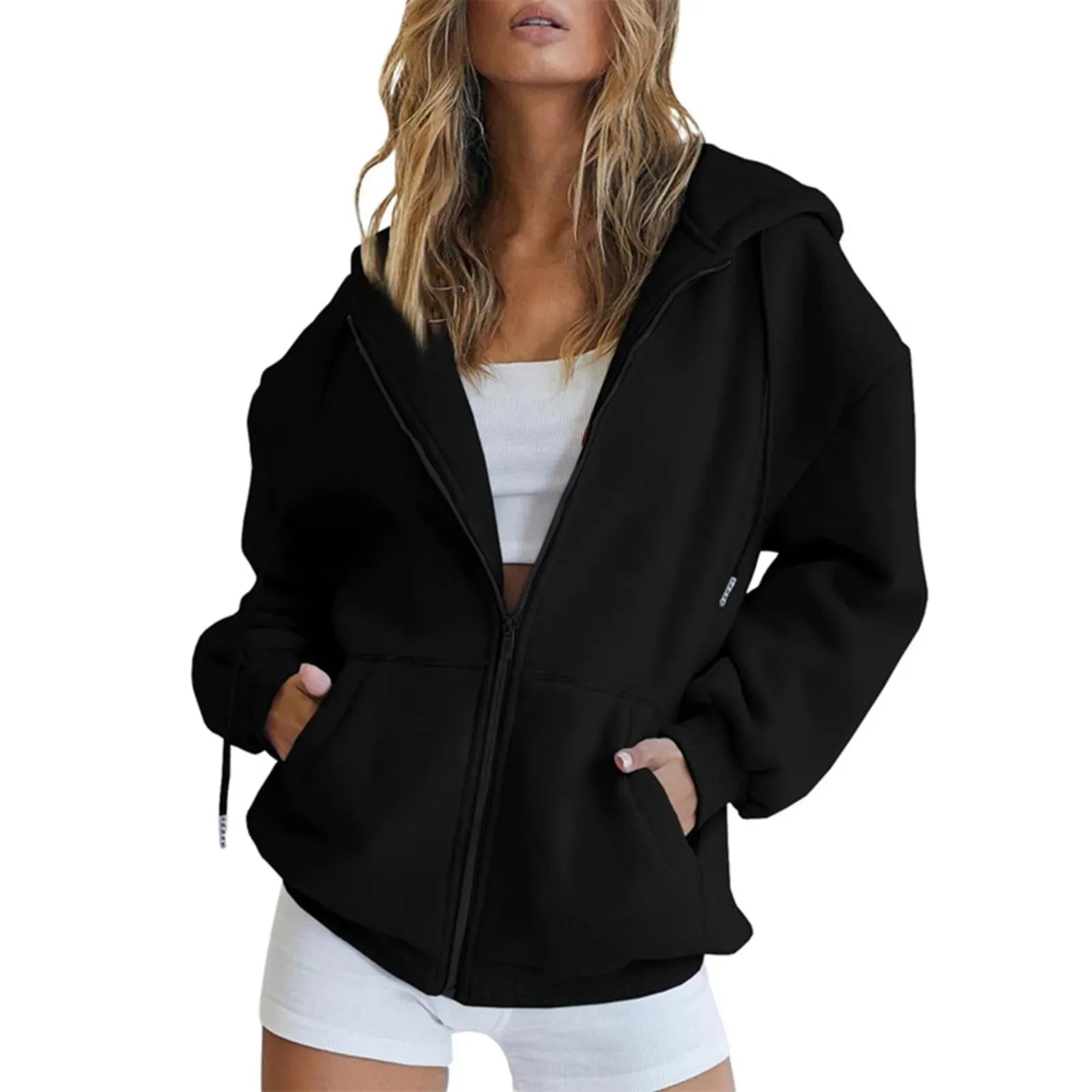 LVSANW Art Floral Printing Zip Up Hoodie Women Zipper Pullover Sweater Autumn Coat Zipper Jacket Women Tops Fashion Long Sleeves Hoodie