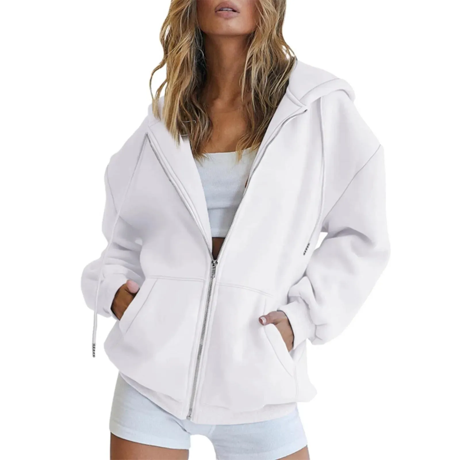 LVSANW Art Floral Printing Zip Up Hoodie Women Zipper Pullover Sweater Autumn Coat Zipper Jacket Women Tops Fashion Long Sleeves Hoodie
