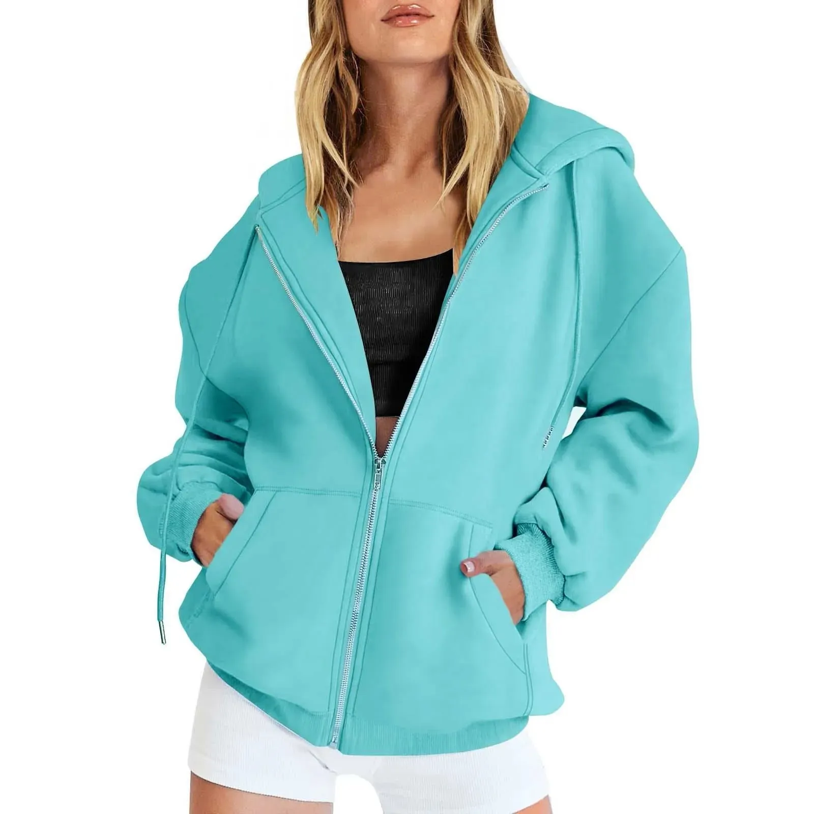 LVSANW Art Floral Printing Zip Up Hoodie Women Zipper Pullover Sweater Autumn Coat Zipper Jacket Women Tops Fashion Long Sleeves Hoodie