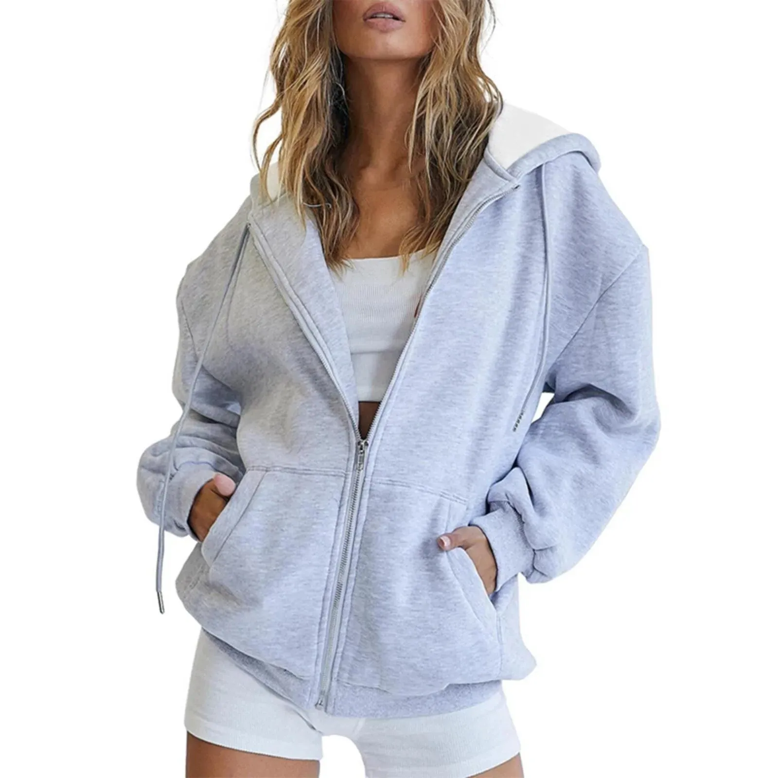 LVSANW Art Floral Printing Zip Up Hoodie Women Zipper Pullover Sweater Autumn Coat Zipper Jacket Women Tops Fashion Long Sleeves Hoodie