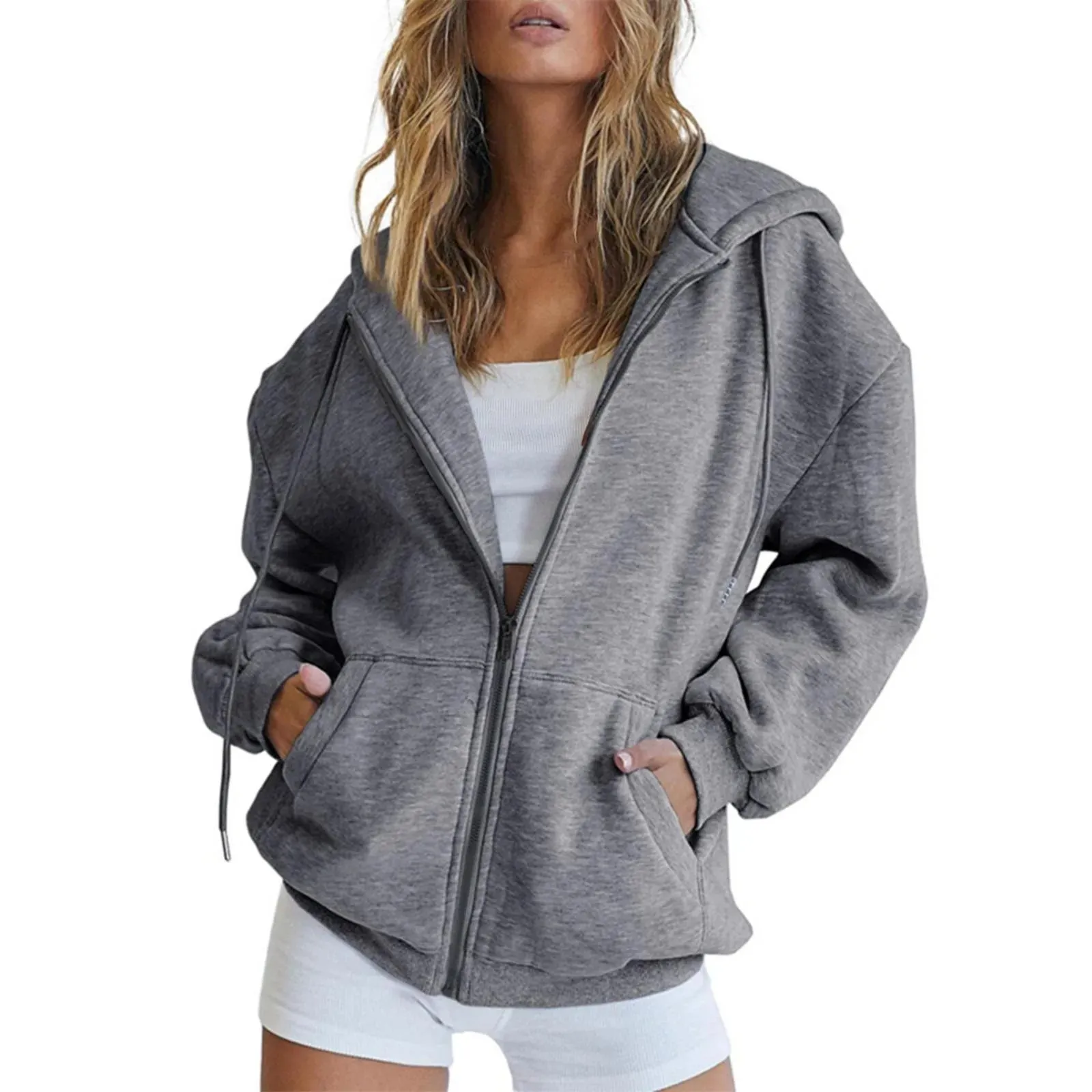 LVSANW Art Floral Printing Zip Up Hoodie Women Zipper Pullover Sweater Autumn Coat Zipper Jacket Women Tops Fashion Long Sleeves Hoodie