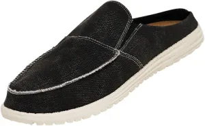 Norty Mens 8-13 Black Slip-On Boat Shoes
