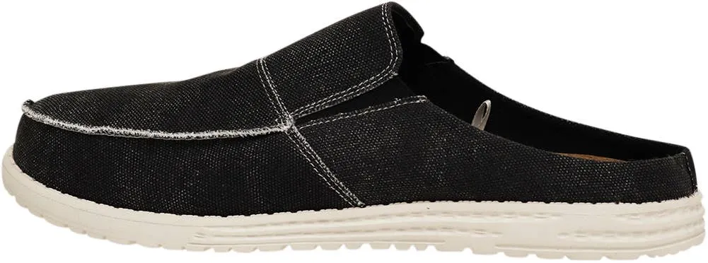 Norty Mens 8-13 Black Slip-On Boat Shoes