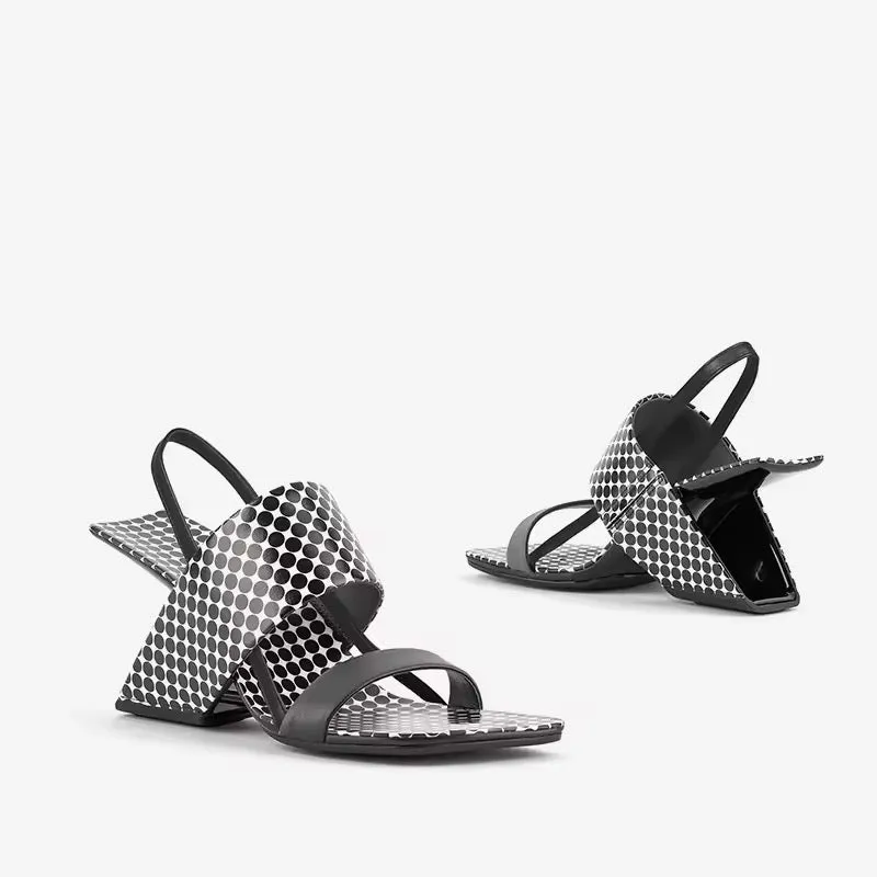 Pam Polka Dot Square Toe Sandals