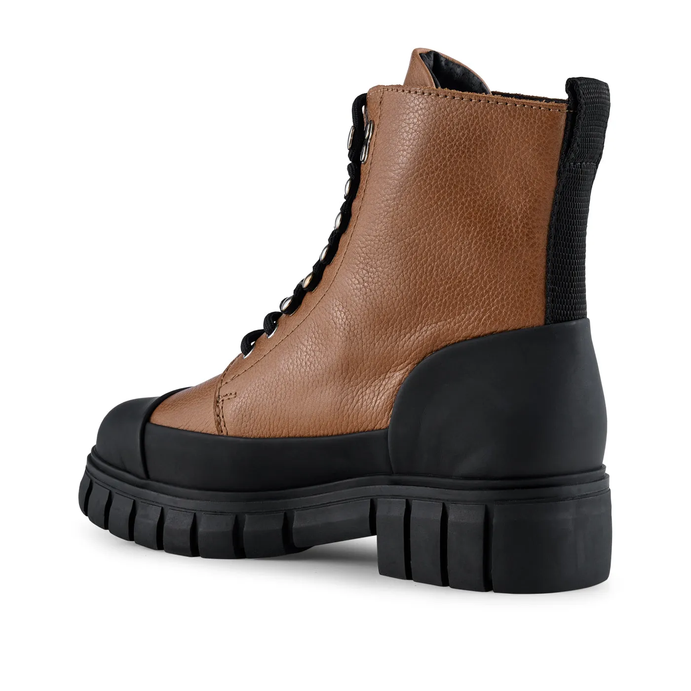 Rebel lace-up boot leather - TAN