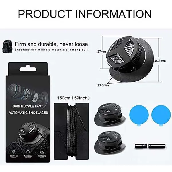 Rotating Automatic Buckle Shoelaces