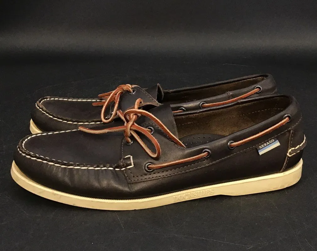 Sebago Men's Docksides 72753 Brown Casual Boat Shoes - Size 12
