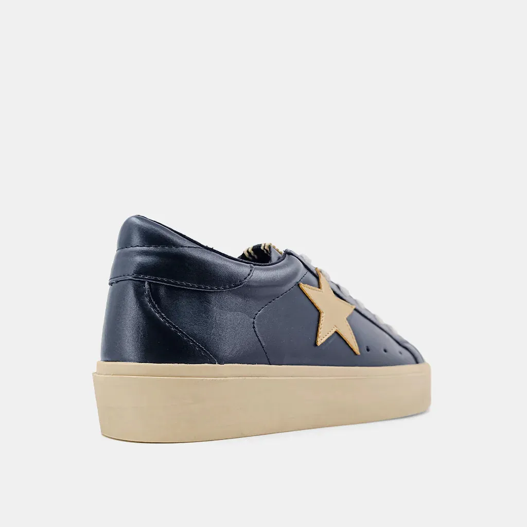 Shu Shop Reba Black Sneaker with Gold Star