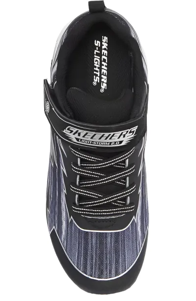 Skechers Kid's S-Lights Light Storm 2.0 Sneaker (Sizes 10.5-3) - Black/Gray