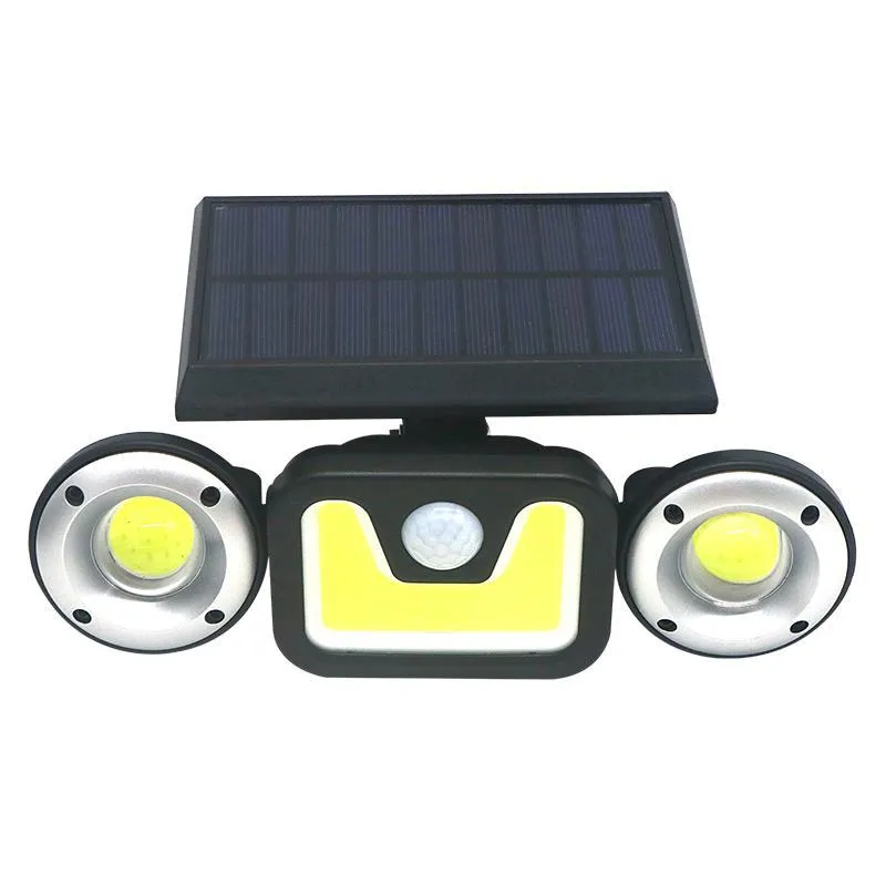 Solar Dual Head Adjustable Spotlight w/PIR Motion Sensor Waterproof