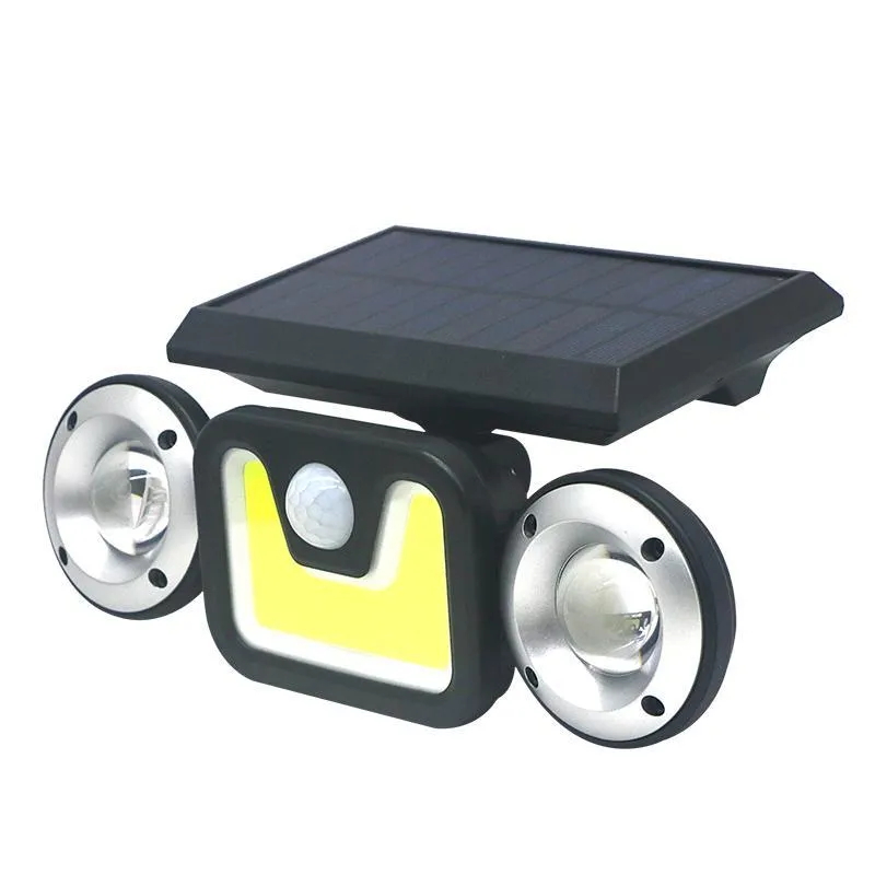 Solar Dual Head Adjustable Spotlight w/PIR Motion Sensor Waterproof