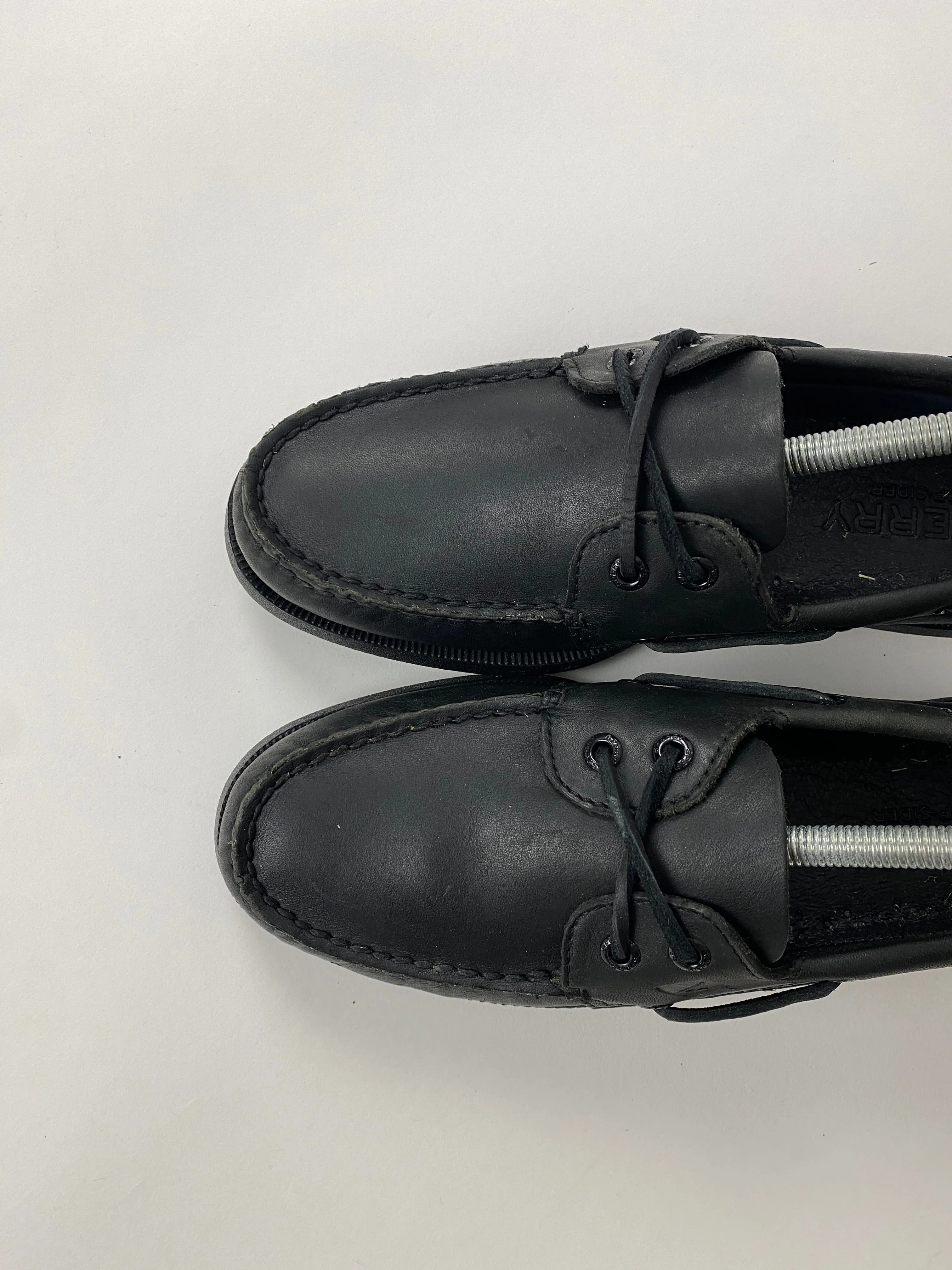 Sperry Boat Shoes Mens 8 Black Leather