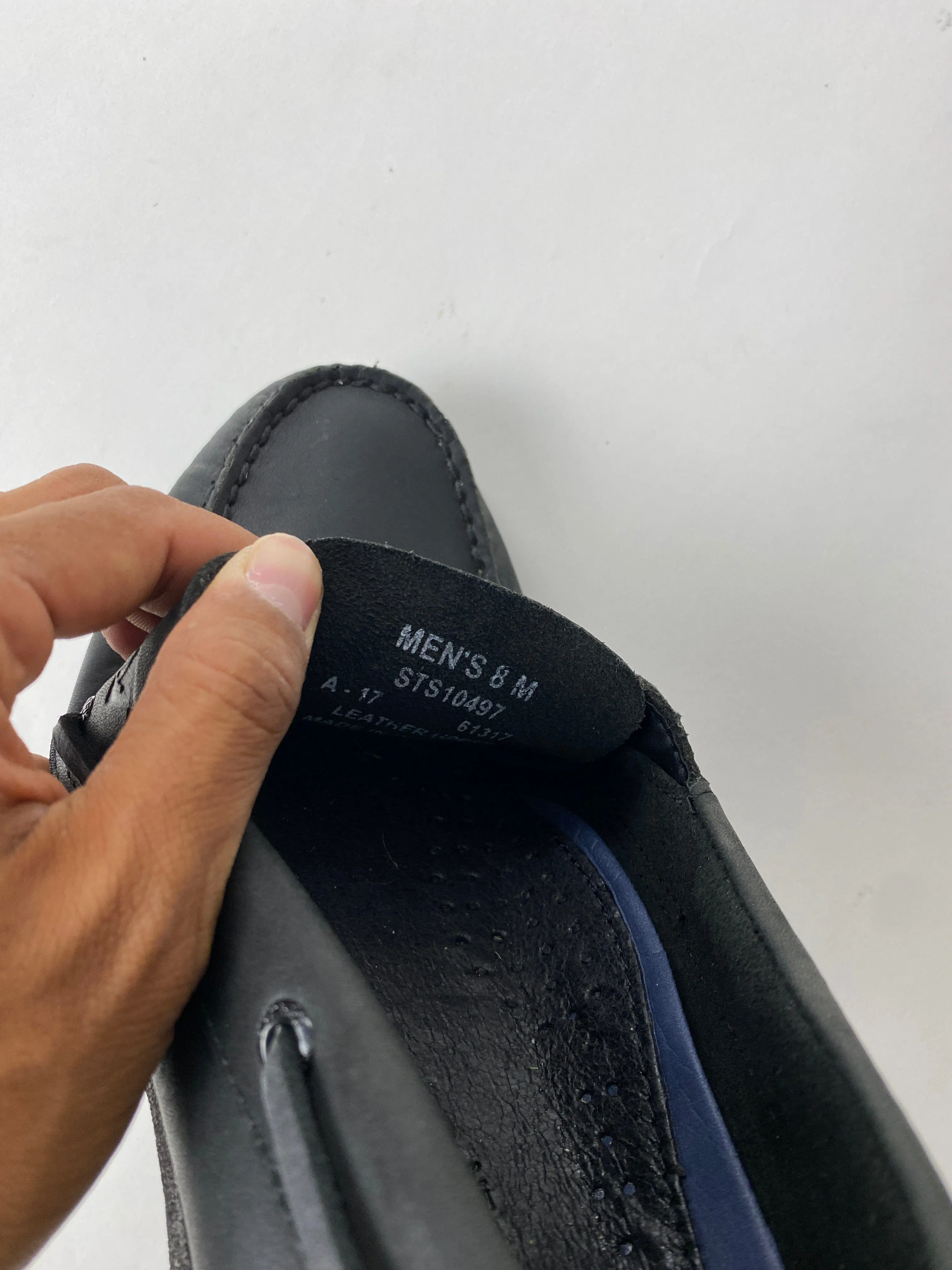 Sperry Boat Shoes Mens 8 Black Leather