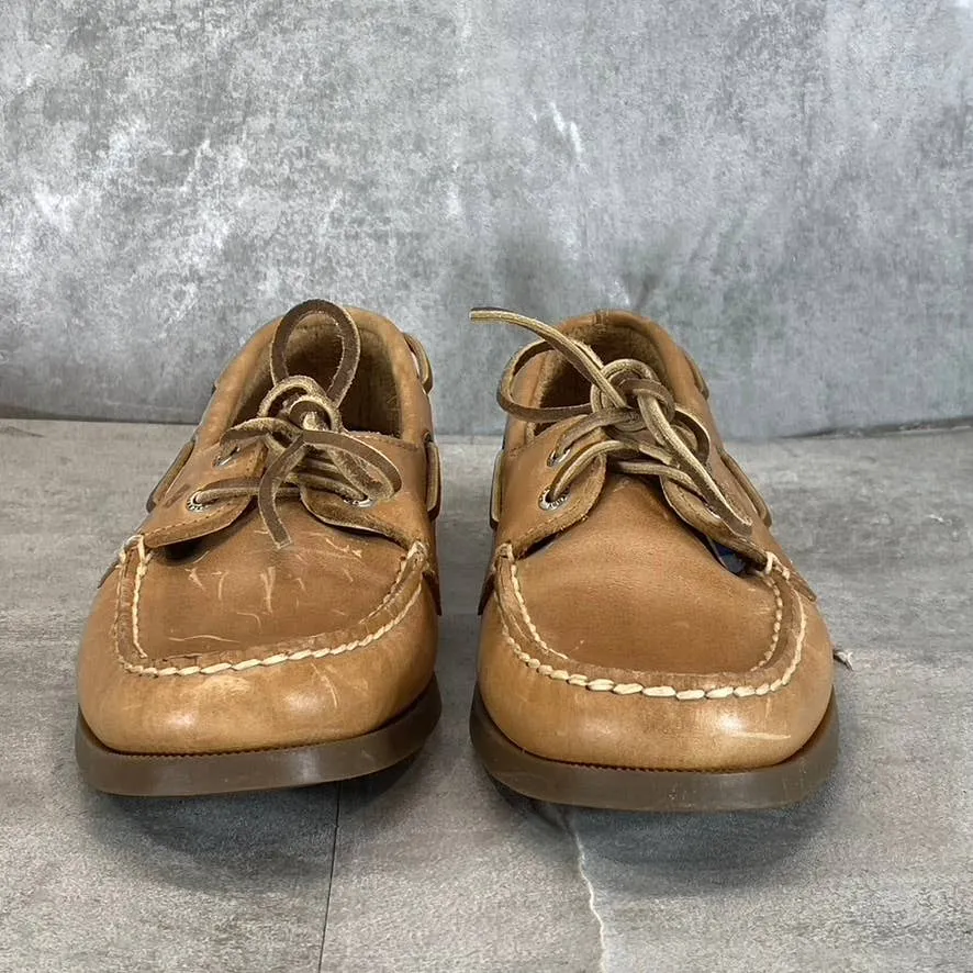 SPERRY Women's Sahara Leather A/O Slip-On Lace-Up Moc-Toe Boat Shoes SZ 8.5
