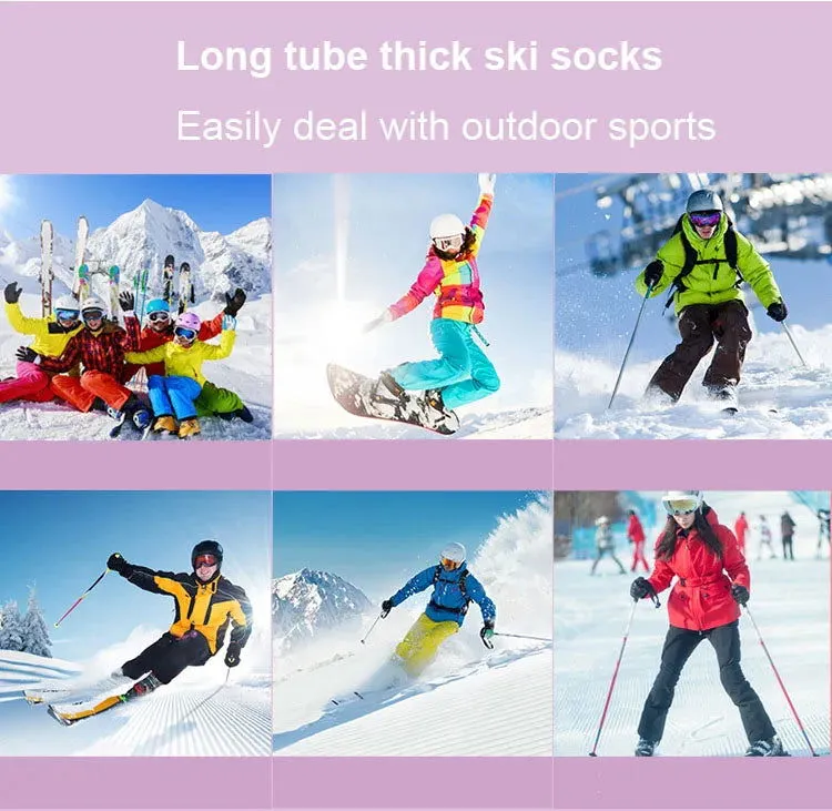 Sport Ski Socks for Men & Women Athletic Fitness Outdoor Hiking Mountaineering Roller Skate Thick Breathable Compression Socks