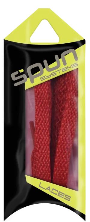 Spun™ Flat Athletic ShoeLaces - Red