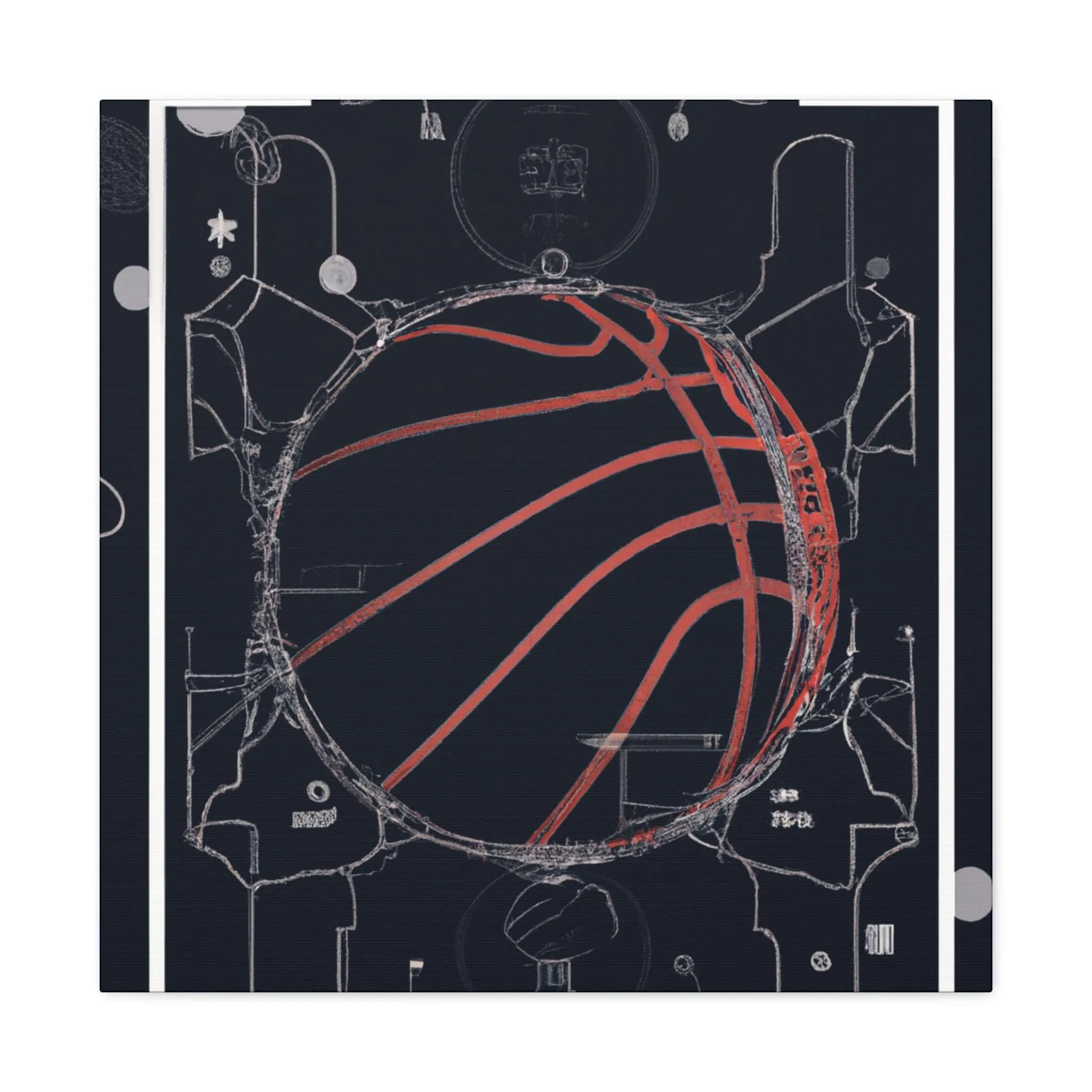 Swish & Tech: Basketball Canvas Print