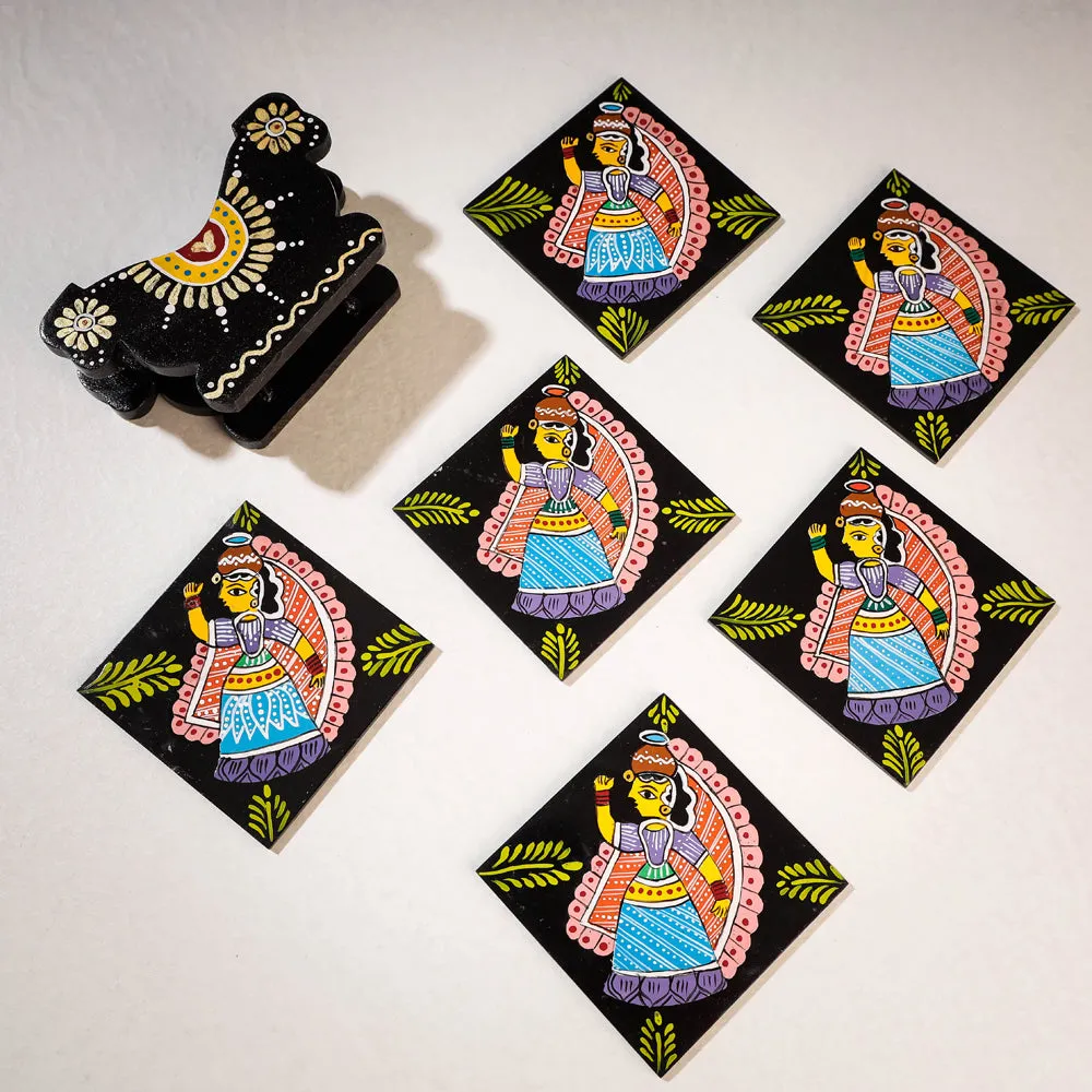 Tikuli Art Handpainted Wooden Coaster (Set of 6)